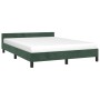 Estructura cama con cabecero terciopelo verde oscuro 140x190 cm