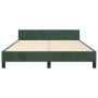 Estructura cama con cabecero terciopelo verde oscuro 140x190 cm