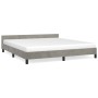 Bed frame with light gray velvet headboard 160x200cm by vidaXL, Beds and slatted bases - Ref: Foro24-347579, Price: 113,70 €,...