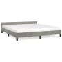 Bed frame with light gray velvet headboard 160x200cm by vidaXL, Beds and slatted bases - Ref: Foro24-347579, Price: 121,68 €,...
