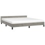 Bed frame with light gray velvet headboard 160x200cm by vidaXL, Beds and slatted bases - Ref: Foro24-347579, Price: 113,70 €,...