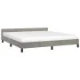 Bed frame with light gray velvet headboard 160x200cm by vidaXL, Beds and slatted bases - Ref: Foro24-347579, Price: 121,68 €,...