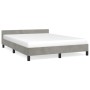 Bed frame with light gray velvet headboard 140x190cm by vidaXL, Beds and slatted bases - Ref: Foro24-347567, Price: 108,71 €,...