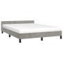 Bettgestell mit hellgrauem Samtkopfteil 140x190cm von vidaXL, Betten und Lattenroste - Ref: Foro24-347567, Preis: 108,61 €, R...