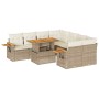 Set sofás jardín y cojines 9 pzas ratán sintético acacia beige