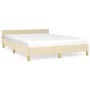 Bed frame with cream fabric headboard 140x190 cm by vidaXL, Beds and slatted bases - Ref: Foro24-347412, Price: 125,54 €, Dis...