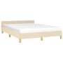 Bed frame with cream fabric headboard 140x190 cm by vidaXL, Beds and slatted bases - Ref: Foro24-347412, Price: 125,54 €, Dis...