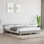 Light gray fabric bed frame with headboard 140x190 cm by vidaXL, Beds and slatted bases - Ref: Foro24-347407, Price: 115,35 €...