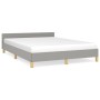 Light gray fabric bed frame with headboard 140x190 cm by vidaXL, Beds and slatted bases - Ref: Foro24-347407, Price: 117,04 €...