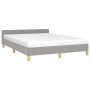 Light gray fabric bed frame with headboard 140x190 cm by vidaXL, Beds and slatted bases - Ref: Foro24-347407, Price: 117,04 €...