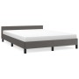 Bettgestell mit Kopfteil aus grauem Kunstleder 140x190 cm von vidaXL, Betten und Lattenroste - Ref: Foro24-347499, Preis: 117...