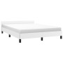 Estructura de cama cabecero cuero sintético blanco 140x190 cm