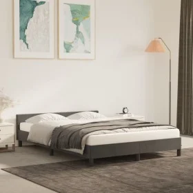 Dark gray velvet bed frame with headboard 140x190 cm by vidaXL, Beds and slatted bases - Ref: Foro24-347568, Price: 115,87 €,...