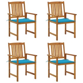 Garden chairs with cushions 4 units solid acacia wood by vidaXL, Garden chairs - Ref: Foro24-3061176, Price: 315,34 €, Discou...