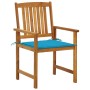 Gartenstühle mit Kissen 4 Einheiten aus massivem Akazienholz von vidaXL, Gartenstühle - Ref: Foro24-3061176, Preis: 315,04 €,...