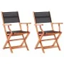Sillas plegables jardín 2 uds madera eucalipto textilene negro de vidaXL, Sillas de jardín - Ref: Foro24-48692, Precio: 153,1...