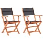 Sillas plegables jardín 2 uds madera eucalipto textilene negro de vidaXL, Sillas de jardín - Ref: Foro24-48692, Precio: 156,3...