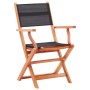 Sillas plegables jardín 2 uds madera eucalipto textilene negro de vidaXL, Sillas de jardín - Ref: Foro24-48692, Precio: 156,3...