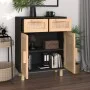 Black sideboard solid pine wood and natural rattan 60x30x75 cm by vidaXL, Sideboards - Ref: Foro24-345637, Price: 133,77 €, D...