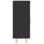 Aparador negro madera pino maciza y ratán natural 60x30x75 cm de vidaXL, Aparadores - Ref: Foro24-345637, Precio: 133,77 €, D...