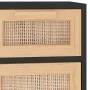 Black sideboard solid pine wood and natural rattan 60x30x75 cm by vidaXL, Sideboards - Ref: Foro24-345637, Price: 133,77 €, D...