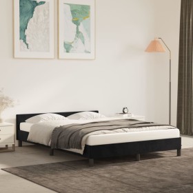 Bettgestell mit schwarzem Samtkopfteil 140x190 cm von vidaXL, Betten und Lattenroste - Ref: Foro24-347569, Preis: 122,03 €, R...