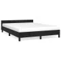 Bed frame with black velvet headboard 140x190 cm by vidaXL, Beds and slatted bases - Ref: Foro24-347569, Price: 120,43 €, Dis...