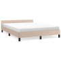 Cappuccino synthetic leather headboard bed frame 140x190cm by vidaXL, Beds and slatted bases - Ref: Foro24-347500, Price: 104...