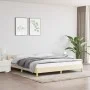 Estructura de cama con cabecero de tela color crema 160x200 cm de vidaXL, Camas y somieres - Ref: Foro24-347428, Precio: 123,...