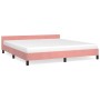 Estructura de cama con cabecero de terciopelo rosa 160x200 cm de vidaXL, Camas y somieres - Ref: Foro24-347584, Precio: 122,3...