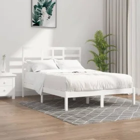 Estructura de cama madera maciza de pino blanca 120x200 cm