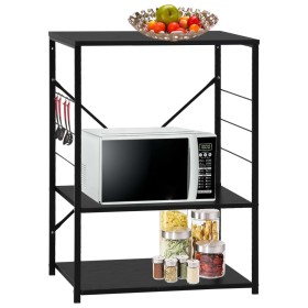 Schwarzer Mikrowellenschrank aus Holzwerkstoff, 60 x 39,6 x 79,5 cm von vidaXL, Behälter für Küchenutensilien - Ref: Foro24-2...