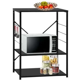 Schwarzer Mikrowellenschrank aus Holzwerkstoff, 60 x 39,6 x 79,5 cm von vidaXL, Behälter für Küchenutensilien - Ref: Foro24-2...