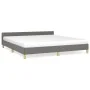 Bed frame with headboard dark gray fabric 160x200 cm by vidaXL, Beds and slatted bases - Ref: Foro24-347424, Price: 124,01 €,...