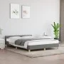 Dark gray fabric bed frame with headboard 140x190 cm by vidaXL, Beds and slatted bases - Ref: Foro24-347408, Price: 121,45 €,...