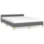 Dark gray fabric bed frame with headboard 140x190 cm by vidaXL, Beds and slatted bases - Ref: Foro24-347408, Price: 121,45 €,...