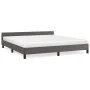 Bed frame with headboard gray synthetic leather 160x200cm by vidaXL, Beds and slatted bases - Ref: Foro24-347511, Price: 125,...