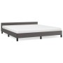 Estructura de cama con cabecero cuero sintético gris 160x200cm de vidaXL, Camas y somieres - Ref: Foro24-347511, Precio: 126,...