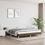 Bed frame with headboard in brown fabric 160x200 cm by vidaXL, Beds and slatted bases - Ref: Foro24-347426, Price: 123,71 €, ...