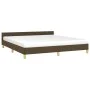 Bed frame with headboard in brown fabric 160x200 cm by vidaXL, Beds and slatted bases - Ref: Foro24-347426, Price: 123,71 €, ...