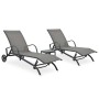 2 units of sun loungers with table, made of textilene and steel. by vidaXL, Loungers - Ref: Foro24-47846, Price: 203,79 €, Di...