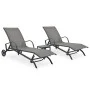 2 units of sun loungers with table, made of textilene and steel. by vidaXL, Loungers - Ref: Foro24-47846, Price: 214,99 €, Di...
