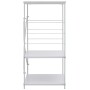 White engineered wood microwave cabinet 60x39.6x79.5 cm by vidaXL, Kitchen utensil containers - Ref: Foro24-288236, Price: 57...