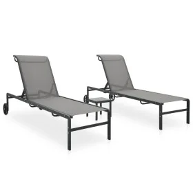 Loungers with table 2 textilene and steel units by vidaXL, Loungers - Ref: Foro24-47847, Price: 216,86 €, Discount: %
