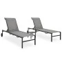Liegestühle mit Tisch, 2 Einheiten aus Textilene und Stahl von vidaXL, Liegen - Ref: Foro24-47847, Preis: 216,86 €, Rabatt: %