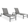 Loungers with table 2 textilene and steel units by vidaXL, Loungers - Ref: Foro24-47847, Price: 219,84 €, Discount: %