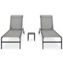 Loungers with table 2 textilene and steel units by vidaXL, Loungers - Ref: Foro24-47847, Price: 219,84 €, Discount: %