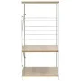 Mikrowellenschrank aus Weiß und Eiche 60x39,6x79,5 cm von vidaXL, Behälter für Küchenutensilien - Ref: Foro24-288237, Preis: ...