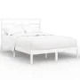 Weißer Massivholzbettrahmen 140x200 cm von vidaXL, Betten und Lattenroste - Ref: Foro24-3105796, Preis: 122,91 €, Rabatt: %