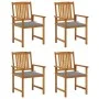 Garden chairs with cushions, 4 units, solid acacia wood. by vidaXL, Garden chairs - Ref: Foro24-3061170, Price: 349,46 €, Dis...